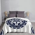 thumbnail image 4 of Mantas de tapicería náutica azul, mantas de franela suave, ropa de cama térmica transpirable, mantas de viaje personalizables, 4 of 4