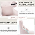 thumbnail image 6 of Foredo Velvet Dining Chairs, Modern Upholstered Dining Chairs with Pillow and Metal Legs, Tufted Side Chairs for Living Dining Room, Pink, 6 of 8