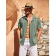 thumbnail image 4 of COOFANDY Men's Cuban Guayabera Linen Shirt - Short Sleeve Casual Beach Summer Button Down, 4 of 6
