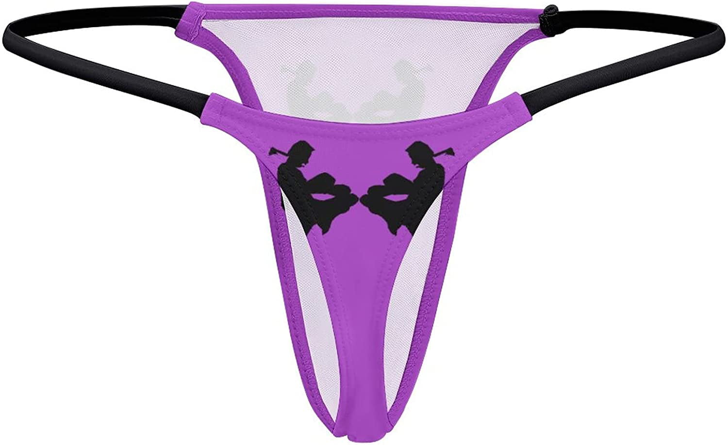 BAIKUTOUAN Purple Black Goth Spooky Printed Women's Sexy G-String Low Rise  Hipster Underwear Thong Panties Stretch T-Back : : Clothing, Shoes