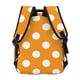 thumbnail image 4 of Disketp Orange And White Polka Dot Mochila Estampada para Hombre y Mujer – Mochila Ligera Clásica con Múltiples Bolsillos para Universidad, Trabajo y Viajes-One Size, 4 of 5