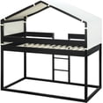 thumbnail image 5 of Twin Over Twin Bunk Bed Wood Bed with Tent, 5 of 9