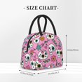 thumbnail image 5 of YFYANG Portable Waterproof Insulated Lunch Bag, Pink Cute Skull Pattern Reusable Cooler Bag / Picnic Bag for Adults Teens, 5 of 9