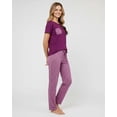 thumbnail image 6 of Real Essentials 2 Pack: Women's Comfy Pajama Sets - Short Sleeve Ladies Loungewear Sleepwear PJs (Available In Plus), 6 of 8
