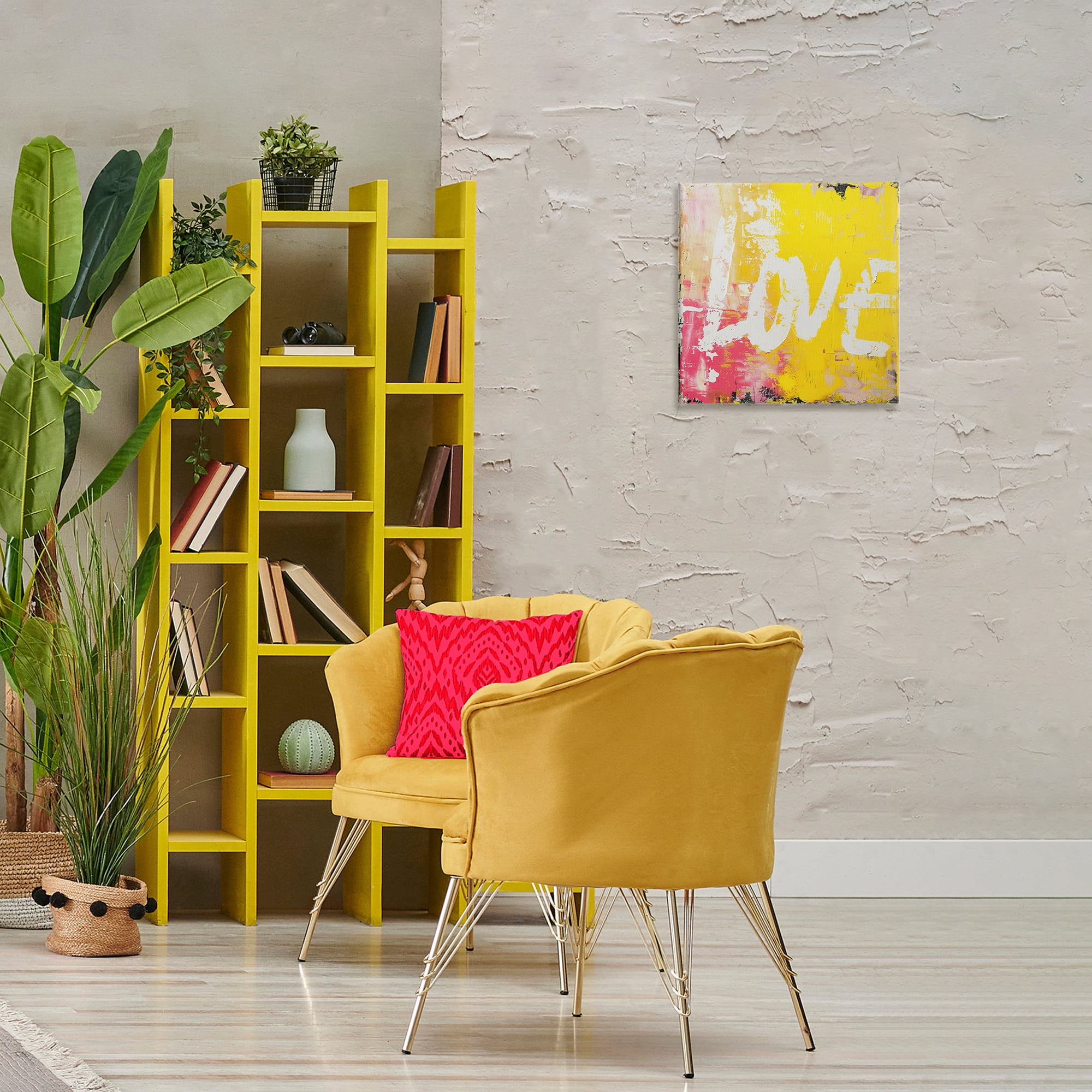 Stupell Industries Urban Love Paint Style Abstract Painting Wrapped Canvas Art Print Wall Art, 17 x 17