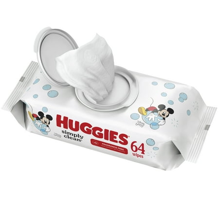 Huggies Simply Clean Unscented Baby Wipes, 2 Pack, 128Total Ct (Select for More Options)