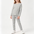 thumbnail image 4 of BLVB 1T-12Y Toddler Kids Girls Boys Soft Comfy 2PCS Set Long Sleeve Plain Shirts and Pants Sets Cotton Sleepwear Lounge Pajama Sets(Gray,1-2 Years), 4 of 5