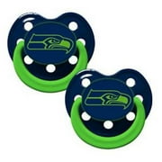 Seattle Seahawks Glow in Dark 2-Pack Baby Pacifier Set - 2014 NFL Infant Pacifiers