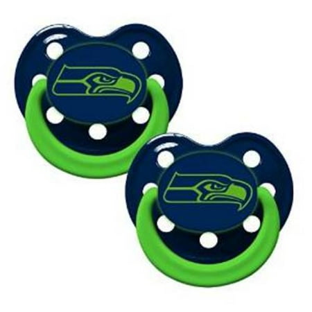 Seattle Seahawks Glow in Dark 2-Pack Baby Pacifier Set - 2014 NFL Infant Pacifiers