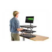 CHANGEdesk Adjustable Standing Desk Converter with Wide Platform and Smooth Height Adjustment, Black (cdm-b)