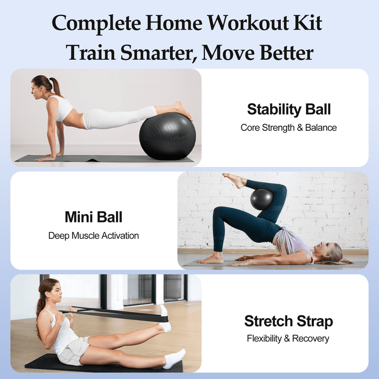 Cshidworld 65cm Yoga Ball Set With Pilates Ball & Pump photo 7