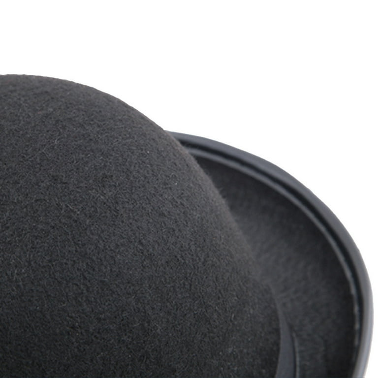Shkhoas Black Bowler Hats High Felt Hat Dress up Derby Hats for Adults and Kids Costume Party Hats for Men Women Unisex Halloween Cosplay Black
