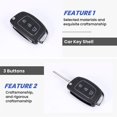 thumbnail image 4 of Flip Key Shell fit for ix45 Remote Key Case Fob 3-Button Black, 4 of 5