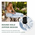 thumbnail image 4 of Round Outdoor Tablecloth with Umbrella Hole and Zipper, Navy Blue Conch Tablecloth with Elastic Waterproof, Coastal Summer Ocean Nautical Patio Table Covers for 45" - 54" Picnic Pool Tables, 4 of 9