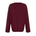 thumbnail image 5 of Basic T Shirts for Women Women's Fashion Solid Color Round Neck Long Sleeve T-shirt Casual Autumn Tops, 5 of 7