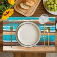 thumbnail image 3 of Placemat Abstract Art Placemats for Dining Table Vintage Turquoise Brown Washable Table Mats for Party Kitchen Dining Decoration, 3 of 7