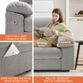 thumbnail image 3 of BedLuxury 71.5” Loveseat Sofa,Comfy Modern 2-Seats Sofa for Small Space and Living Room, Removable Cover, Pillow Armrest,USB/Type-C Port, Grey, 3 of 7