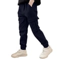 thumbnail image 5 of Ticikt Boys Cargo Jogger Pants Fashion Casual Tapered Ankle Pants for Big Kids Youth Pure Color Loose Fit Comfortable Outdoor School Wear, 5 of 5