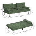 thumbnail image 3 of Homall Canapé-Lit Futon, Canapé Futon Ajustable, Canapé-Lit Moderne pour Salon, Bureau d'Affaires, Fauteuil Inclinable avec Porte-Gobelets, 3 of 7