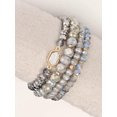 thumbnail image 2 of QQTDFG 4pcs Geometric Decor Grey Beaded Bracelet Women Bracelet Stackable Bracelet-default, 2 of 2