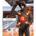 thumbnail image 4 of Tyhengta Men's Winter Jacket Cotton Jackets Fleece Lined Thick Work Warm Cargo Coats with Hooded Coffee 2XL, 4 of 11