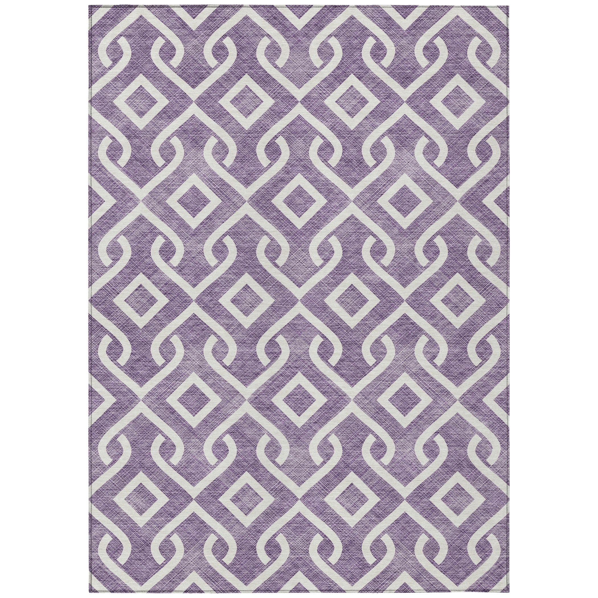 Addison Rugs Chantille Indoor/Outdoor Transitional Geometric Purple Washable Rectangle Rug, 2'6" x 3'10"