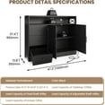 thumbnail image 5 of EastVita 47" Modern Farmhouse Sideboard Buffet Cabinet, Wood Buffet Storage Cabinet with 3 Drawers & Open Shelf, Large Coffee Bar with Built-in Power Outlet, 5 of 8