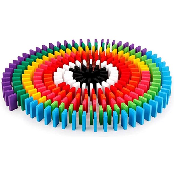 240 piezas de dominó de madera, juego de dominó para niños, colorido juego de bloques de dominó de madera para niños, juguete de carreras de dominó, regalo de cumpleaños para niños y niñas oso de fresa Juguete