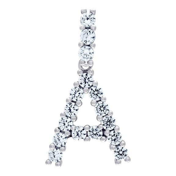 925 Sterling Silver Mens Women Cubic Zirconia Letter Name Personalized Monogram Initial a Charm Pendant 31.4x16.3mm Wide