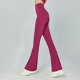 thumbnail image 5 of Flare Yoga Leggings for Women Slimming Casual High Waist Bell Bottom Pants with Pocket Butt Lifting Shaping Everyday Tights, Red, L, 5 of 7