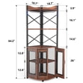 thumbnail image 2 of EVMORE 5 Tier Corner Bar Cabinet with Power Outlet, LED Lights, Wine Rack Display Shelves & Glass Holder, Storage Cabinet Corner Shelf For Living Room Kitchen, 2 of 8
