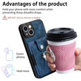 thumbnail image 5 of Allytech iPhone 14 Pro Max Wallet Case with Card Holder, 360°Rotation Ring Stand, Support Car Mount, PU Leather Full Body Shockproof Anti-Drop Women Men Protective Cover for Apple 14 Pro Max, Blue, 5 of 9