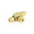 thumbnail image 2 of Gold Plated T Shape RCA 1 Male to 2 Female Jack Connector Plug Adapter, 2 of 3