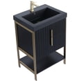thumbnail image 2 of Fine Fixtures Serenity 24 in. W x 18 in. D x 33.5 in. H Bathroom Vanity in Black Matte with Gel Coated Thick Edge top in Black with Satin Brass Hardware, 2 of 6