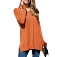 thumbnail image 1 of Doublju Women's Long Sleeve V-Neck Loose Fit Knit Sweater with Plus Size, 1 of 4