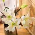 thumbnail image 3 of Artificial Flower Real Touch Lily Stem in White 34" Tall, 3 of 5
