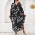 thumbnail image 2 of RXMEKW Robe de Plage Sans Manches à Imprimé Floral pour Femmes, Robe Longue à Col en V avec Design Patchwork, Grande Taille pour Vacances et Resort, 2 of 8