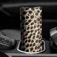 thumbnail image 3 of 20oz Brown and Black Leopard Print Skinny Tumblers Stainless Steel Tumbler with Lid and Straw,Vacuum Insulated Double Wall Travel Tumbler Cups with Cleaning Brush for Coffee,Tea, 3 of 6
