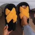thumbnail image 2 of SBYOJLPB Solid Color Slipper for Women Winter Warm Comfortable Open-Toe Slippers, 2 of 8