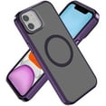 thumbnail image 2 of For iPhone 11 (XI6.1) Frame Aluminium Camera Stand Metallic Buttons [Magnetic Circle] Tough HQ Hybrid Case - Purple, 2 of 3