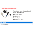 thumbnail image 2 of Front Washer Pump - Compatible with 1978 - 1985 Jeep J20 1979 1980 1981 1982 1983 1984, 2 of 2