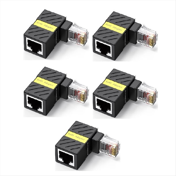 Conector de Red RJ45 Giratorio de 360°, Adaptador Gigabit en Ángulo Recto de 90 Grados, Convertidor Universal Macho A Hembra