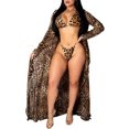 thumbnail image 1 of Bikini d'Été Femme Ensemble Bandage Léopard Taille Basse String Maillot de Bain, 1 of 3