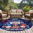 thumbnail image 5 of Independence Day Washable Round Area Rug 6 ft, Watercolor Blue Truck Cute Gnome Firework, Soft Non Slip Rugs Stain Repellent Indoor Felt Carpet for Living Dining Room Bedroom Home Office, 5 of 9