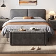 thumbnail image 6 of Linsy Home 50" Ottoman with Storage for Living Room, Velvet Storage Ottoman Bench with Gas Lift, Grey, 6 of 7