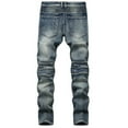 thumbnail image 4 of Tbopshirt Pants for Men,Men's New Fashion Have Pockets Button Zipper Personality Denim Trend Jeans Sweatpants for Men, 4 of 5
