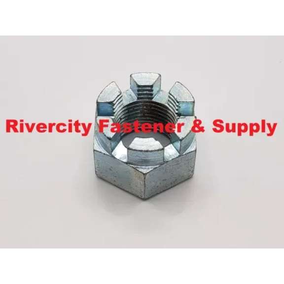 (1) 3/4-16 Slotted Hex Castle Nut Zinc Plated 3/4X16 Fine Thread Lock Nut