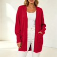 thumbnail image 4 of COMVALUE Women's Classic Cardigans Long Sleeve Open Front Casual Knit Cardigan Sweaters Coat Soft Outwear (Red, XL), 4 of 7