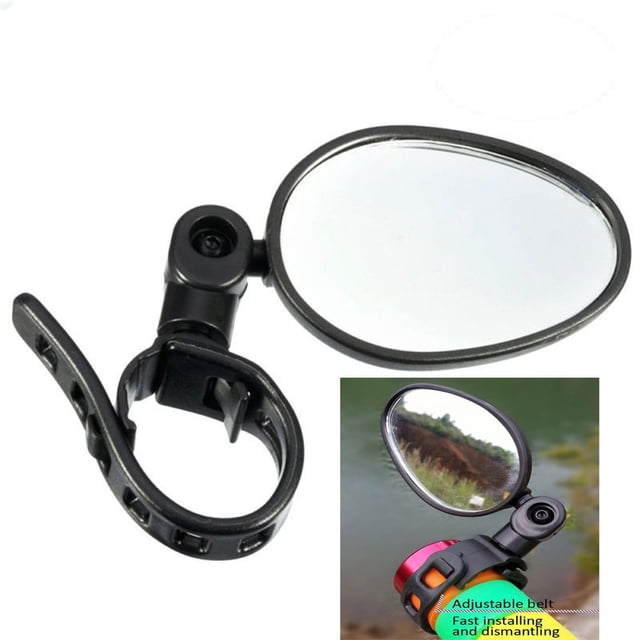 Miangastore une Paire de Rétroviseurs de Guidon de Vélo Super Transparents Résistants aux Explosions Légers Grand Angle Entièrement Réglables Rétroviseurs de Vélo (Noir)