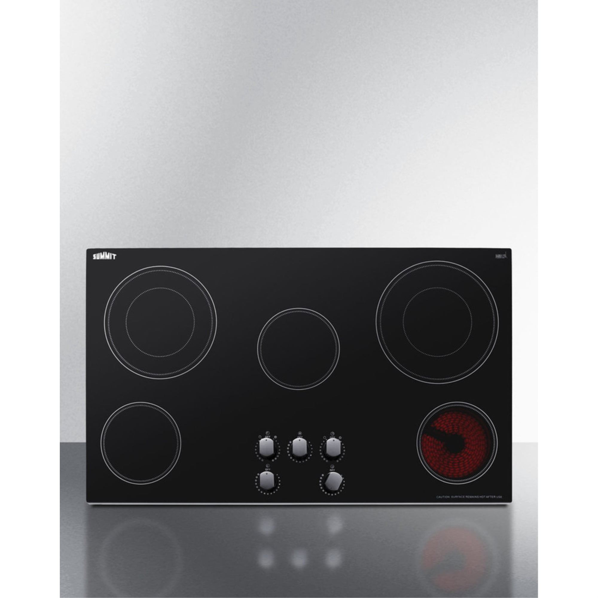 36" Wide 208-240V 5-Burner Radiant Cooktop